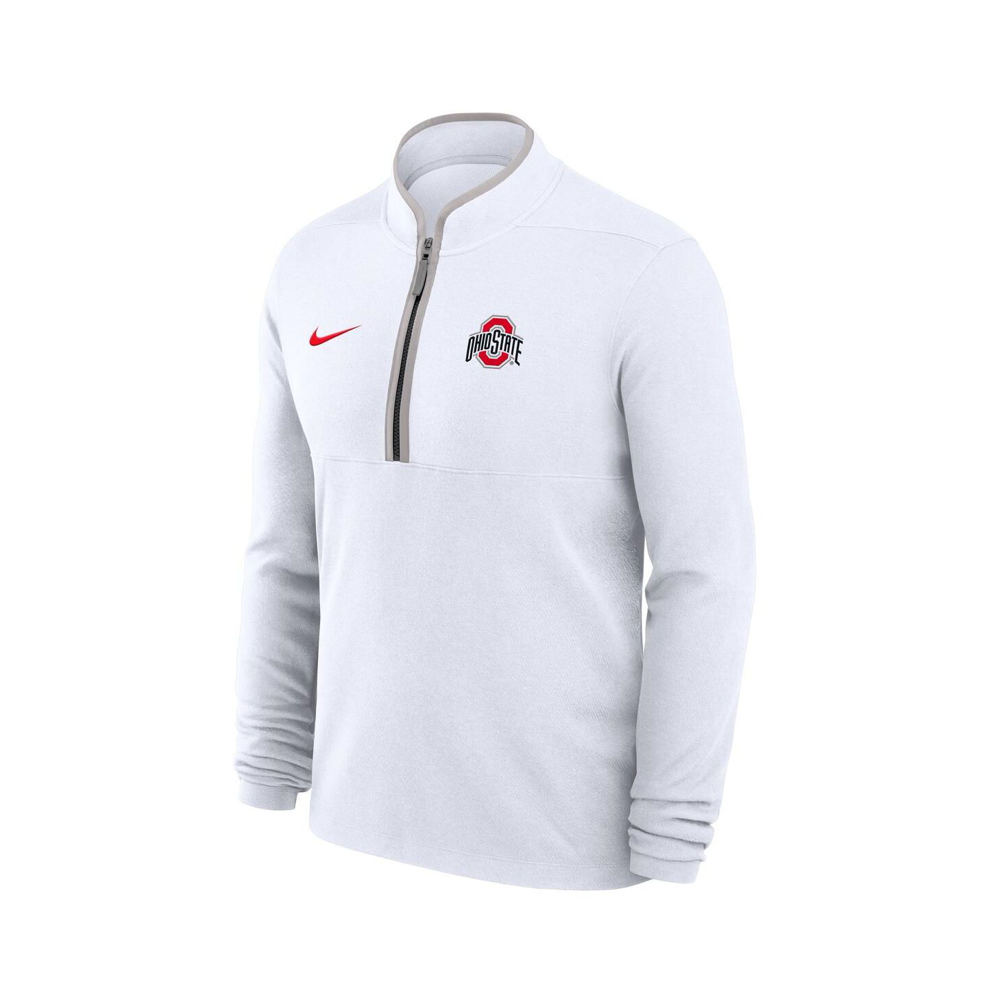 Мужской свитшот Nike White Ohio State Buckeyes Courtside Victory Dri-FIT Half-Zip Pullover — фото 2