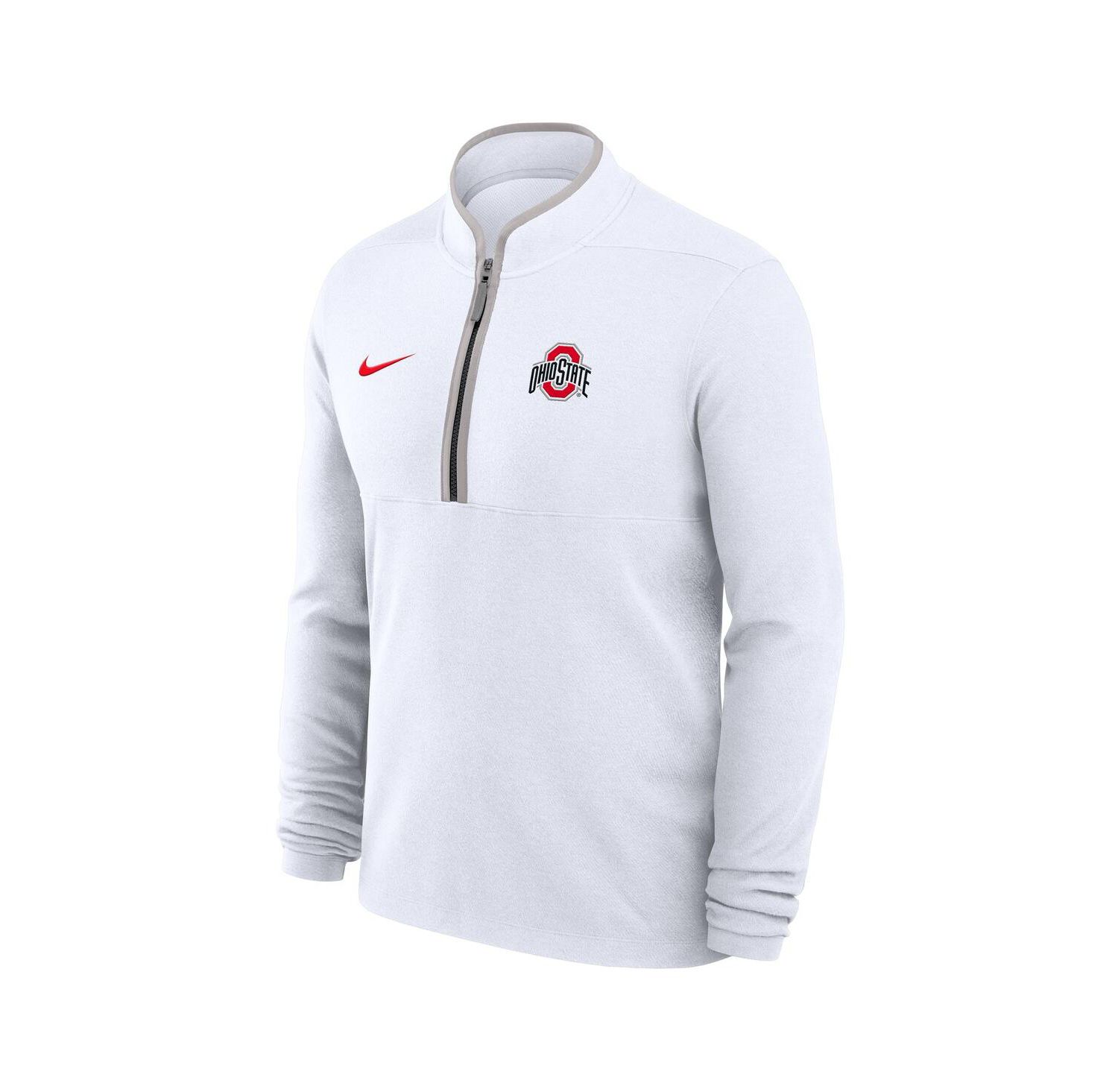 Men's White Ohio State Buckeyes Courtside Victory Dri-FIT Half-Zip Pullover Sweatshirt