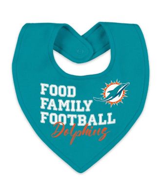 Baby Boys and Girls Newborn 2-Piece Miami Dolphins Sleep and Play Full-Zip Sleeper Bib Set