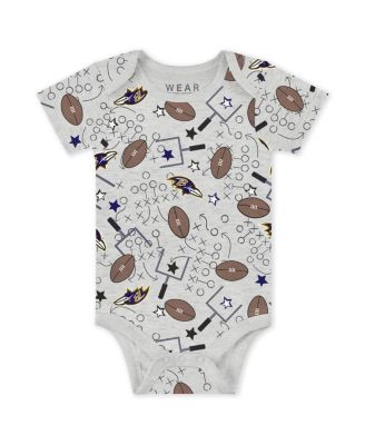 Baby Boys and Girls Newborn 3-Piece Baltimore Ravens Turn Me Around Bodysuits and Pant Set