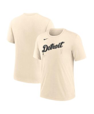 Nike - Men's Natural Detroit Tigers Wordmark Tri-Blend T-Shirt