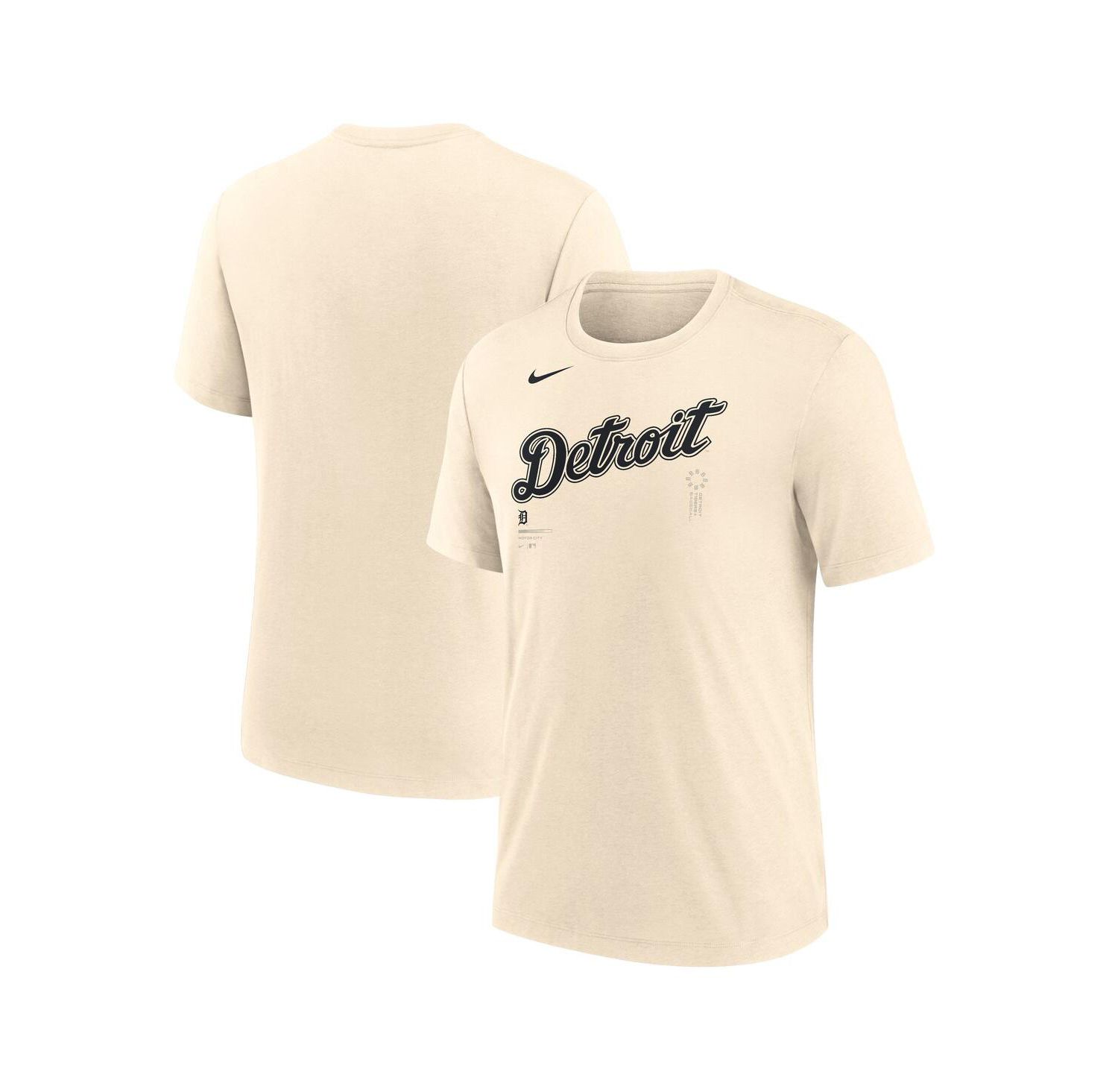 Men's Natural Detroit Tigers Wordmark Tri-Blend T-Shirt