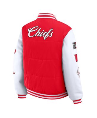 Women's Red Kansas City Chiefs Varsity Full-Snap Puffer Jacket