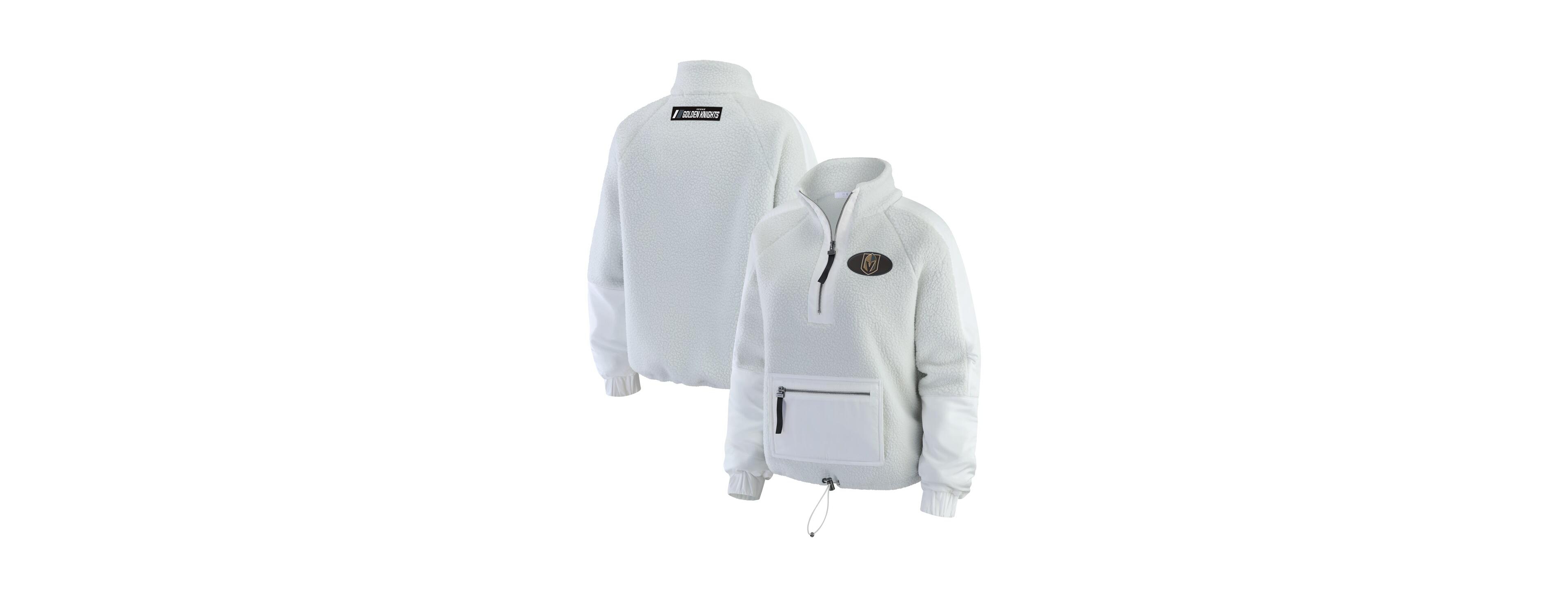 Wear by Erin Andrews Women's Gray Vegas Golden Knights Polar Fleece Quarter-Zip Jacket