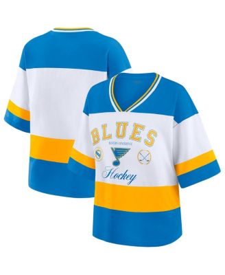 WEAR by Erin Andrews - Women's Blue/White St. Louis Blues Jersey Style T-Shirt