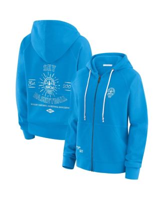 Women's Sky Blue Chicago Sky Vintage Full-Zip Raglan Hoodie