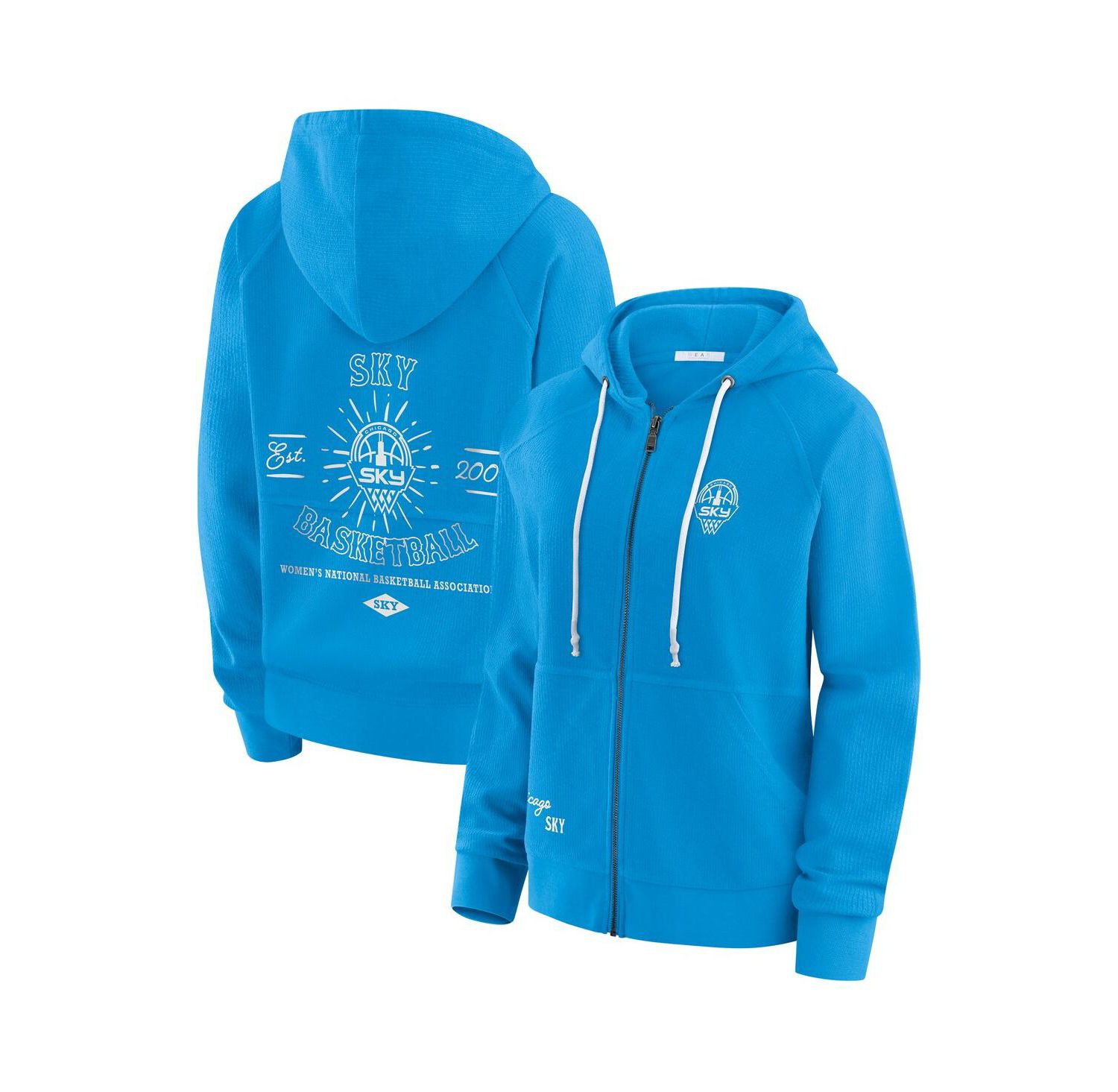 Women's Sky Blue Chicago Sky Vintage Full-Zip Raglan Hoodie