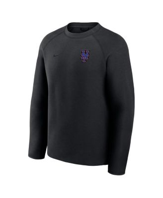 Men's Black New York Mets Tech Fleece Raglan Sweatshirt