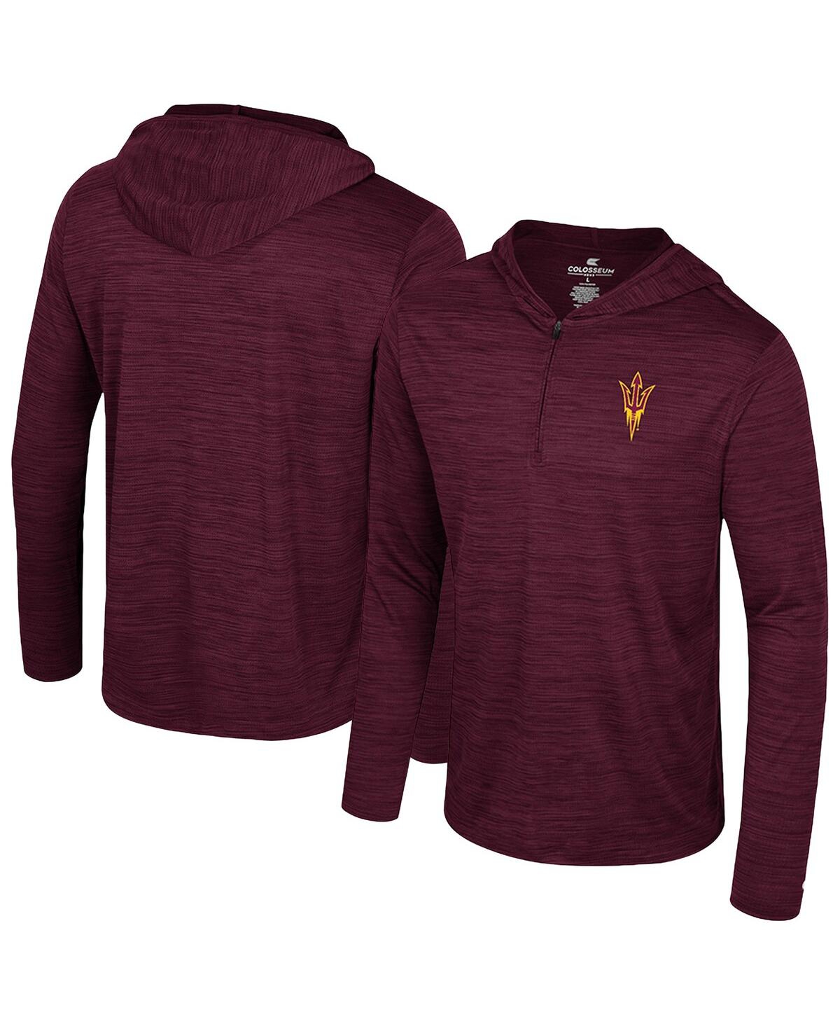 Colosseum Men's Maroon Arizona State Sun Devils Always Sunny Lightweight Quarter-Zip Hoodie