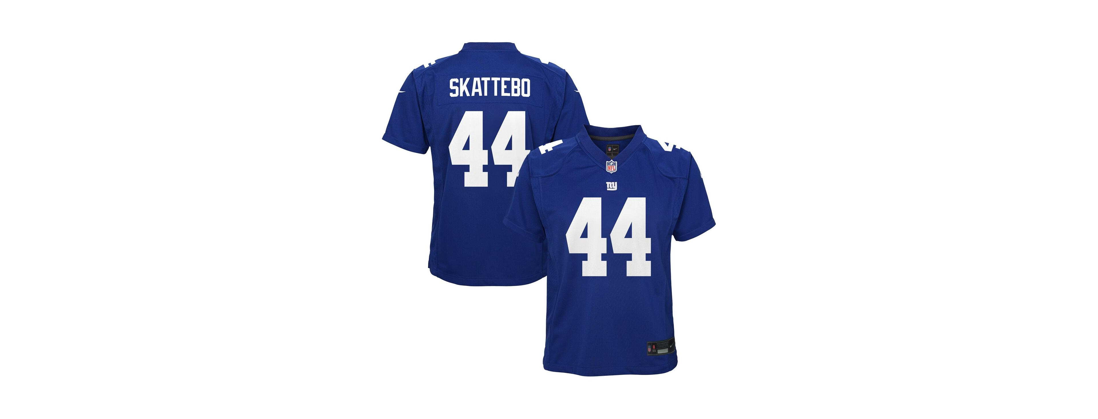 Nike Big Boys and Girls Cam Skattebo Royal New York Giants Team Game Jersey