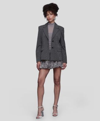 Pinstripe Long-Sleeve Blazer