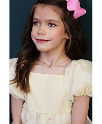 Gold Filled Paperclip Chain With Gold Cross Charm Necklace