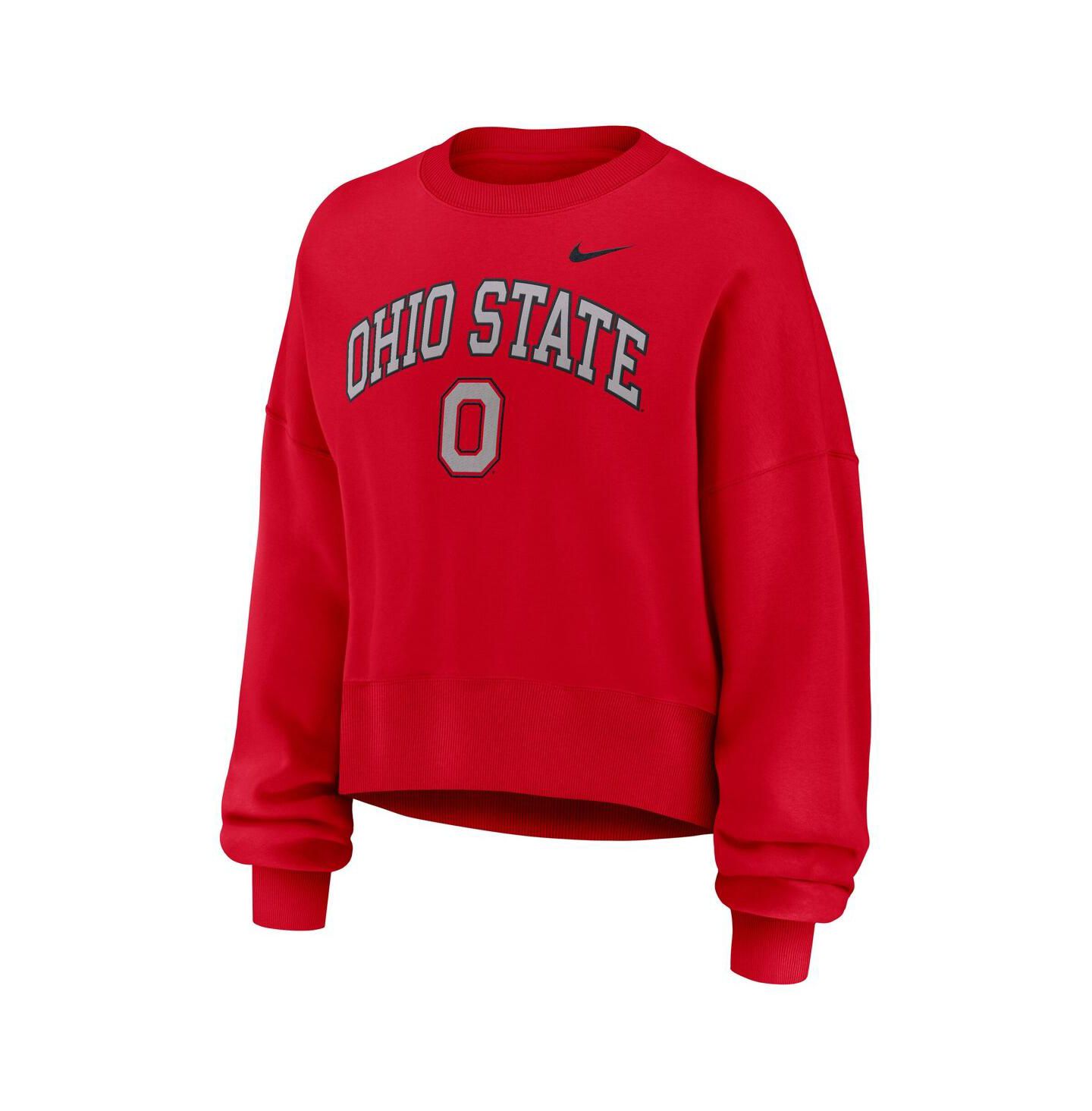 Женские толстовки Nike Scarlet Ohio State Buckeyes Oversized Phoenix Arch Pullover — фото 1