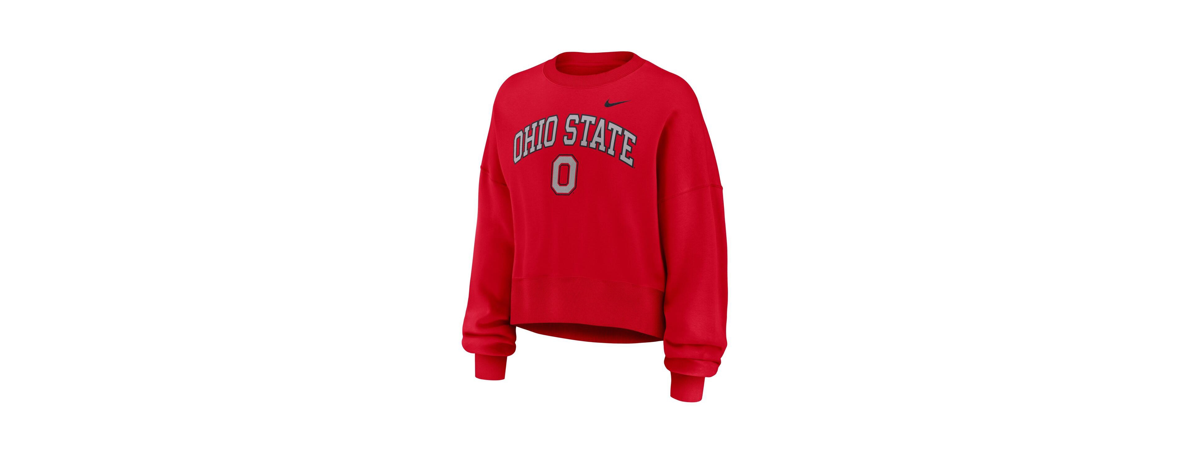 Nike Women's Scarlet Ohio State Buckeyes Oversized Phoenix Arch Pullover Sweatshirt
