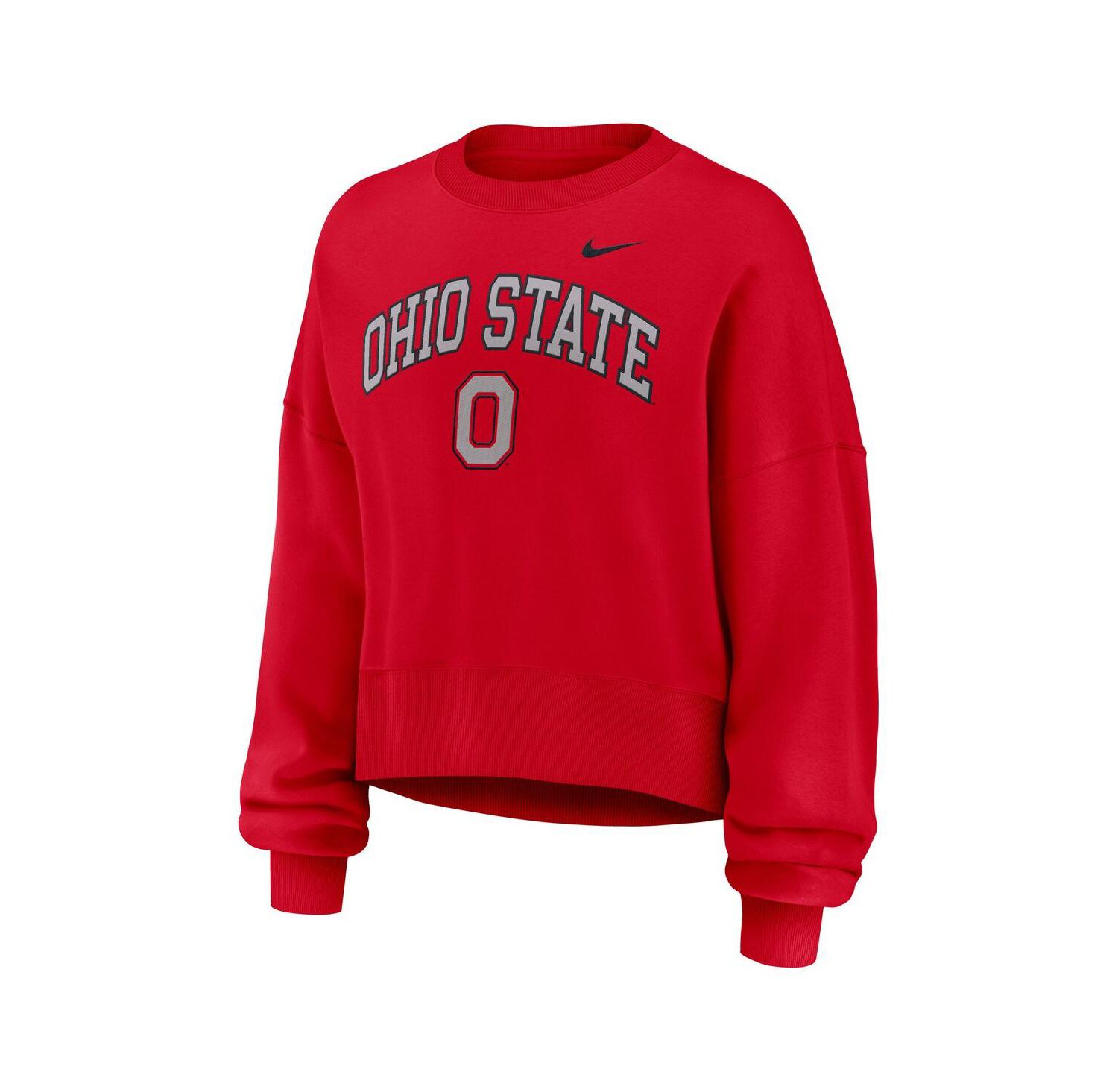 Women's Scarlet Ohio State Buckeyes Oversized Phoenix Arch Pullover Sweatshirt