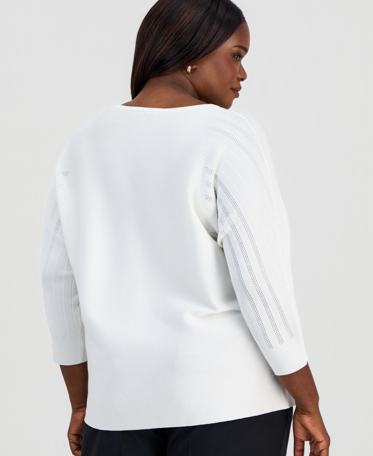 Kasper Plus Dolman-Sleeve Knit Top