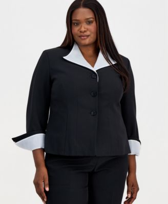 Kasper - Plus Size Three-Button Blazer