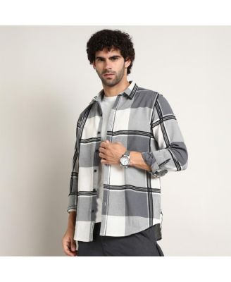 Men's Coin Grey Overlap Buffalo Shirt