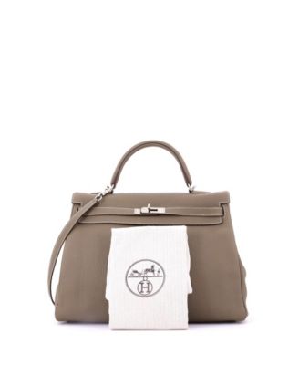 Kelly 35 Handbag Grey Togo with Palladium Hardware