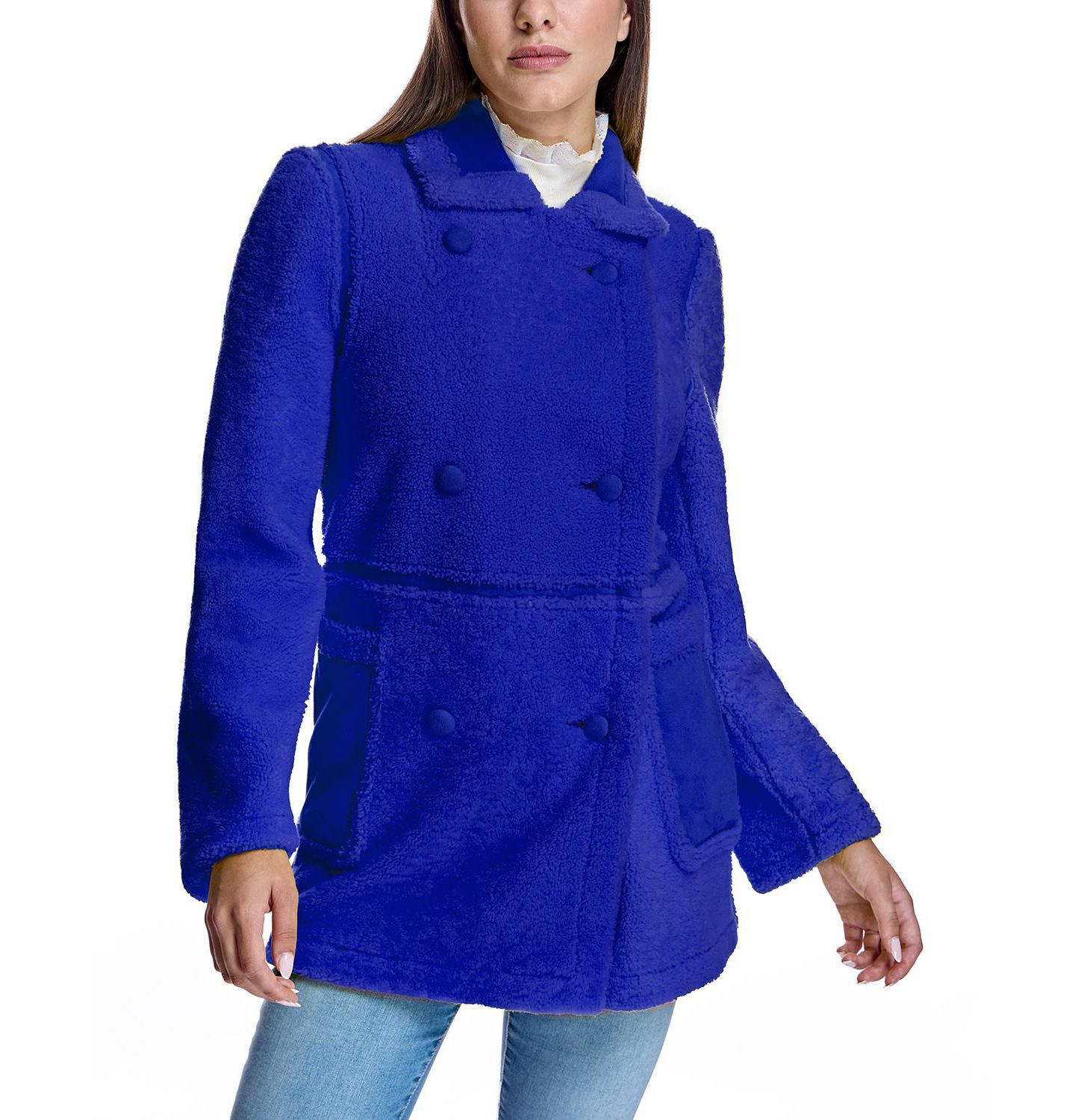 Женская куртка Julia & Stella By Maximilian Shearling Lamb Pea, цвет: Королевский синий — фото 1