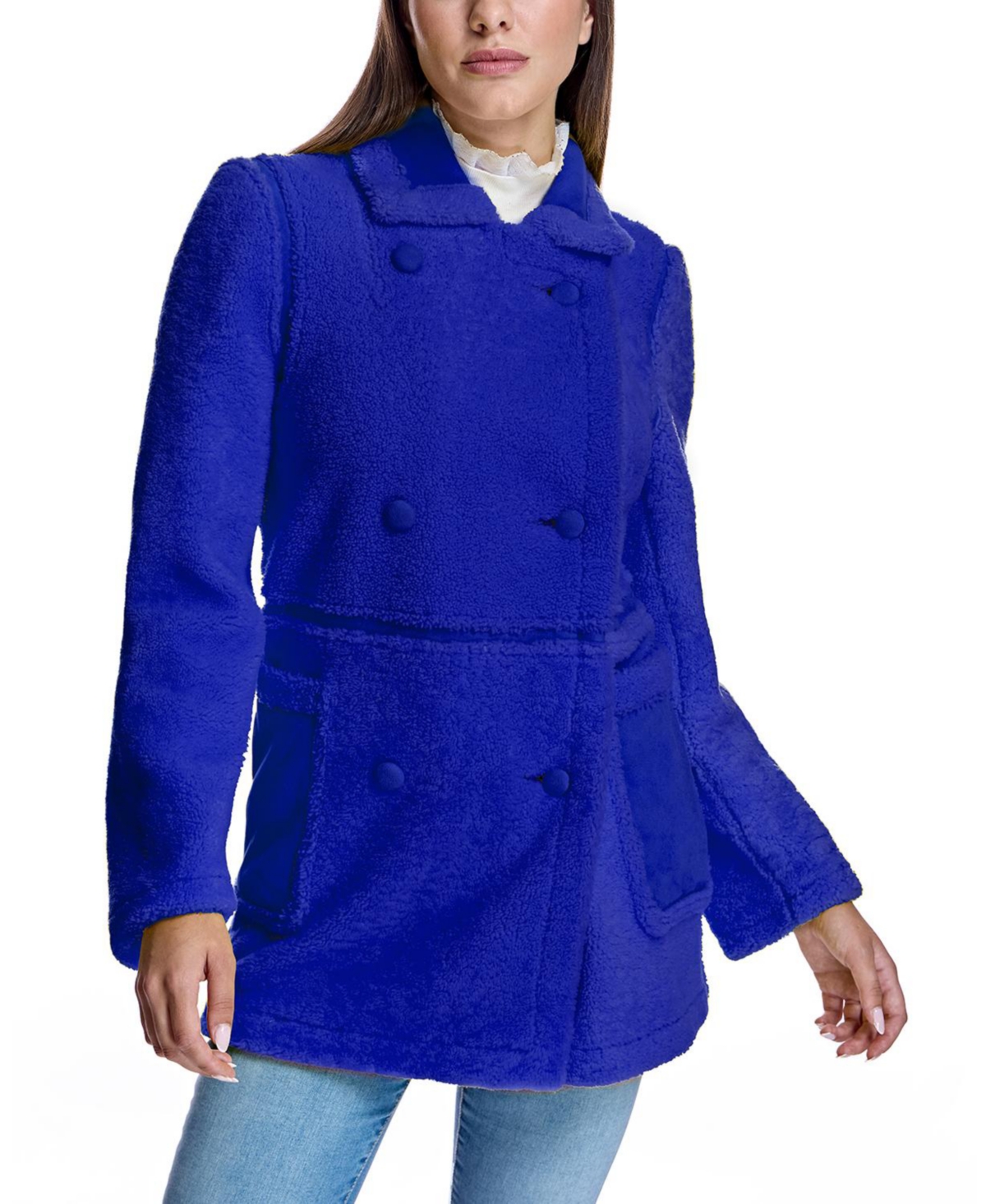 Julia & Stella by Maximilian Women's Shearling Lamb Pea Jacket