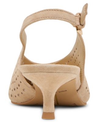 Women's Alenna Perforated Pointed Toe Kitten Heel Pumps