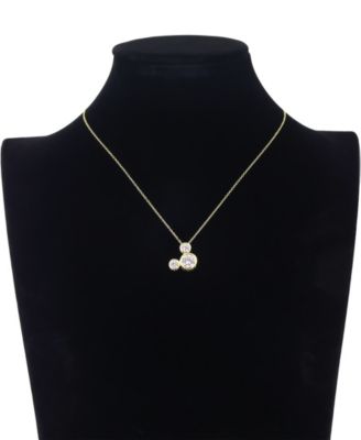 Mickey Mouse Cubic Zirconia Pendant Necklace and Earring Set
