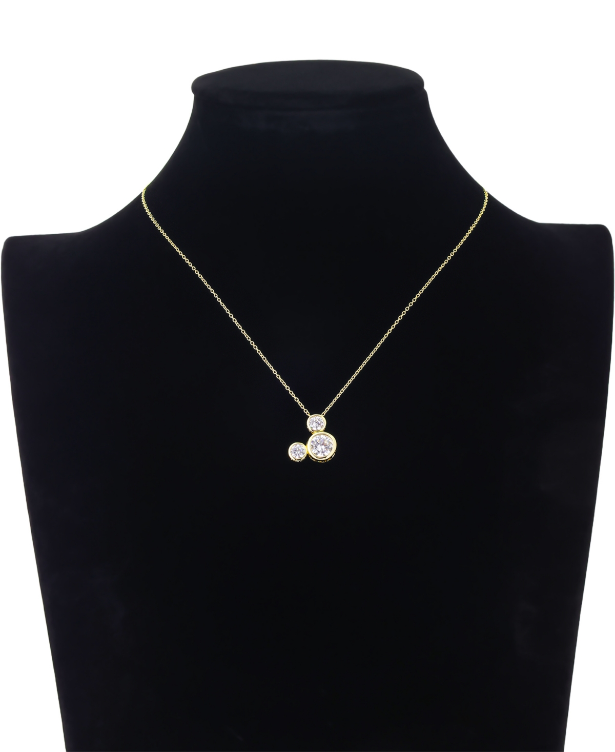 Disney Mickey Mouse Cubic Zirconia Pendant Necklace And Earring Set In Gold