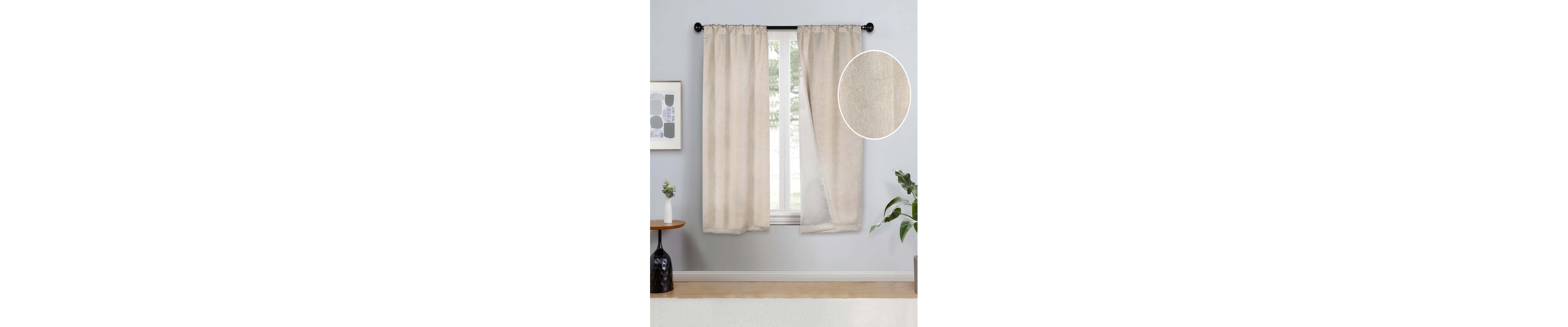 Superior Senna Durable Room Darkening Rod Pocket Curtain Panels set of 2