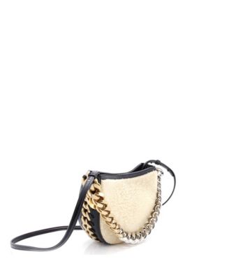 Small Frayme Shoulder Bag Faux Shearling and Faux Leather
