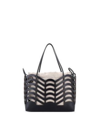Small Kayan Tote Laser Cut Leather and Canvas