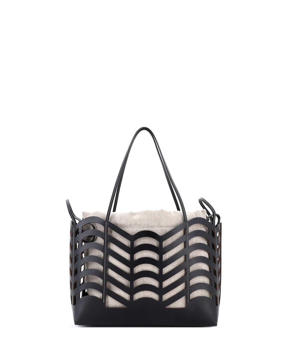 Pre-Owned Chloe Small Kayan Tote Laser Cut Leather and Canvas