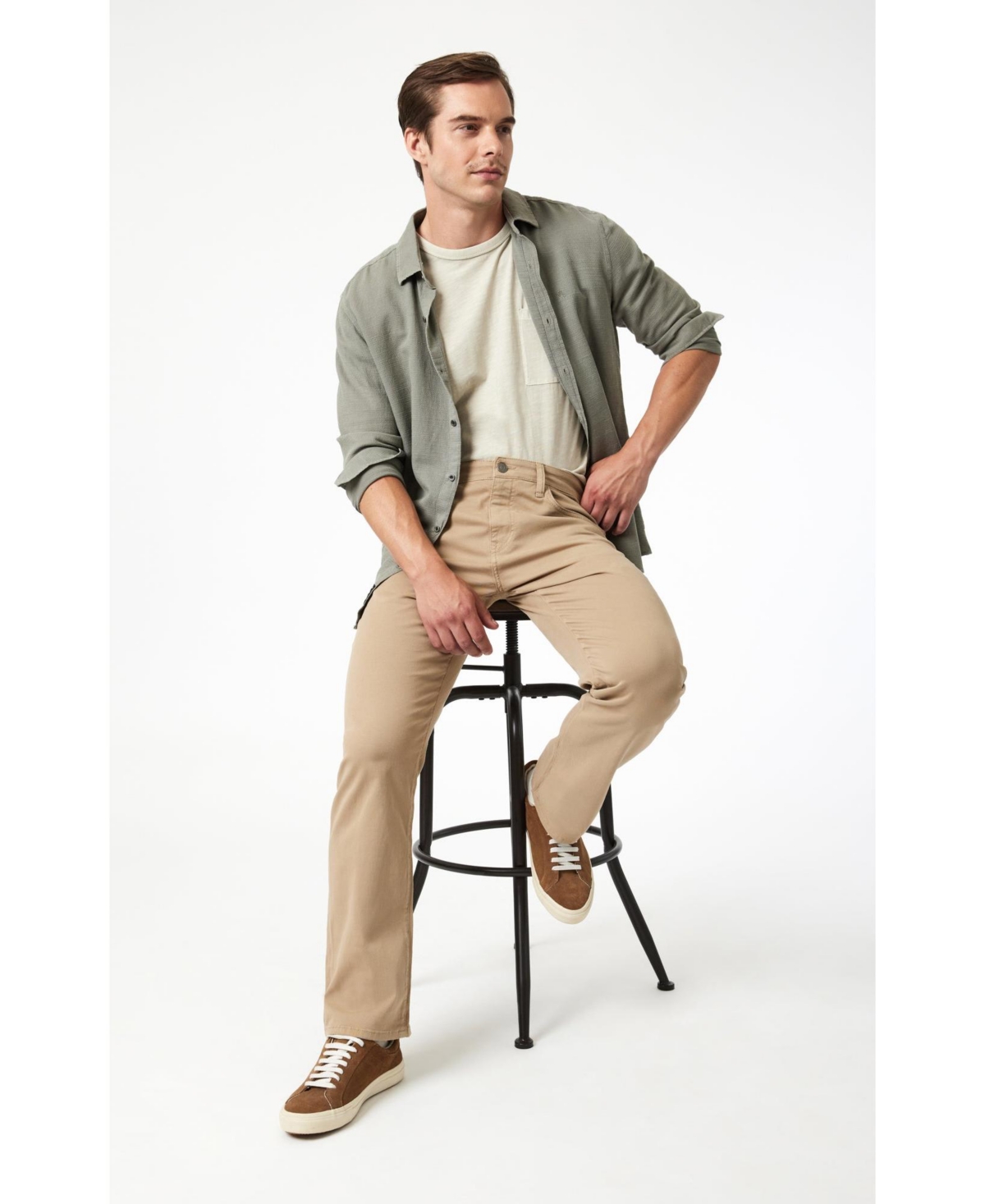 Mavi Jeans Men's Matt Relaxed Straight Leg Khaki Casual Twill