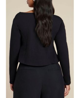 Women's Button Up Wide Neck Top