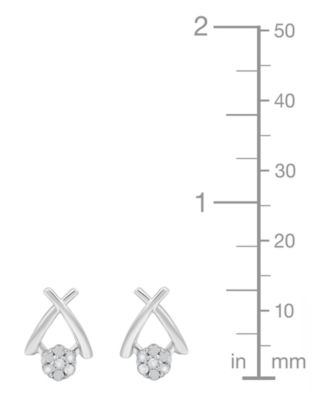 Diamond Back Post Earrings (1/10 ct. t.w.) in Sterling Silver