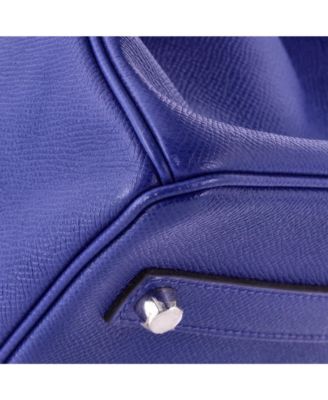 Birkin 35 Handbag Blue Epsom with Palladium Hardware