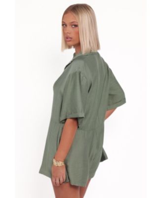 Women's Kiya Drop Waist Romper - Palm Green
