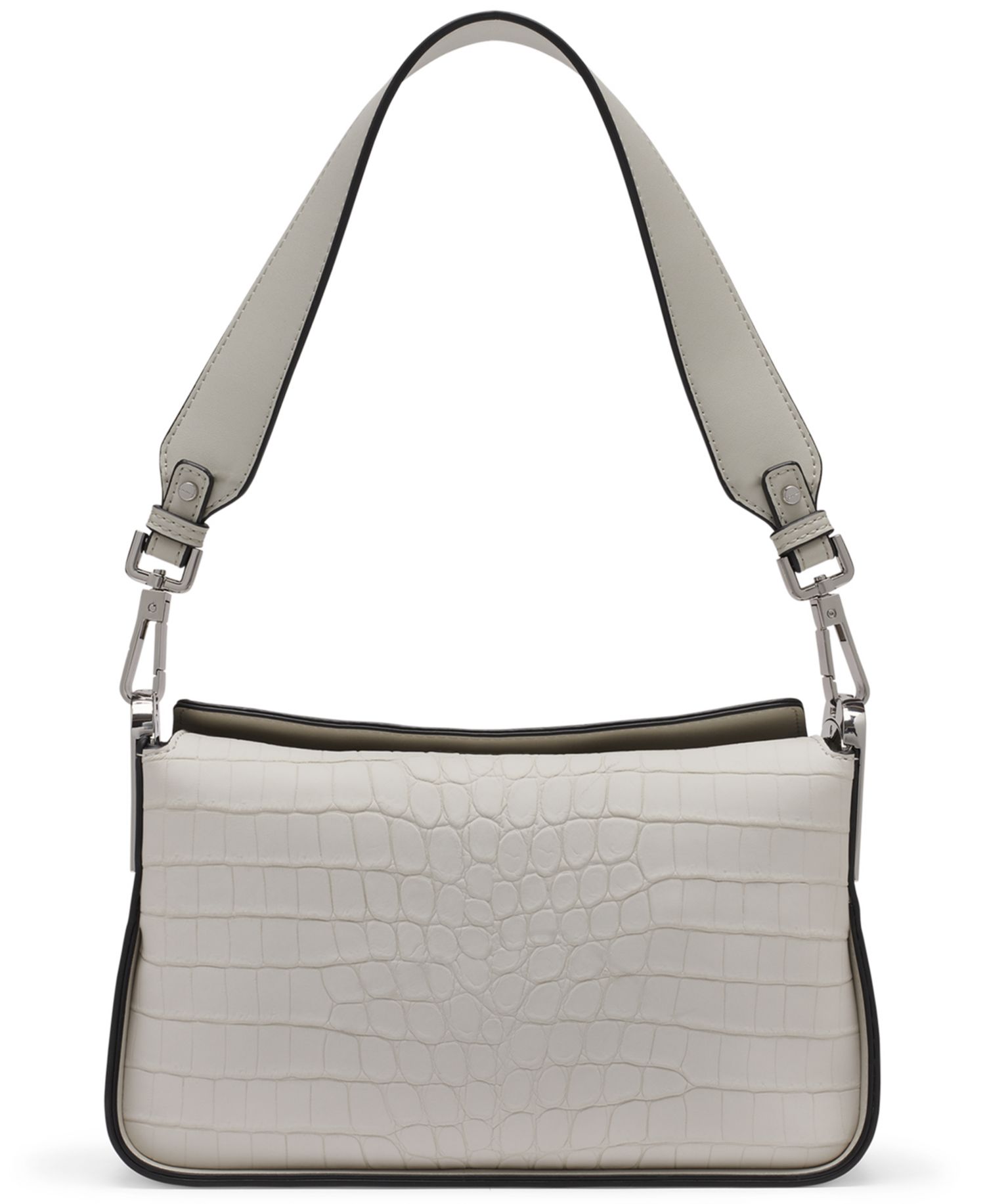Fay Sueded Croc Medium Shoulder Bag