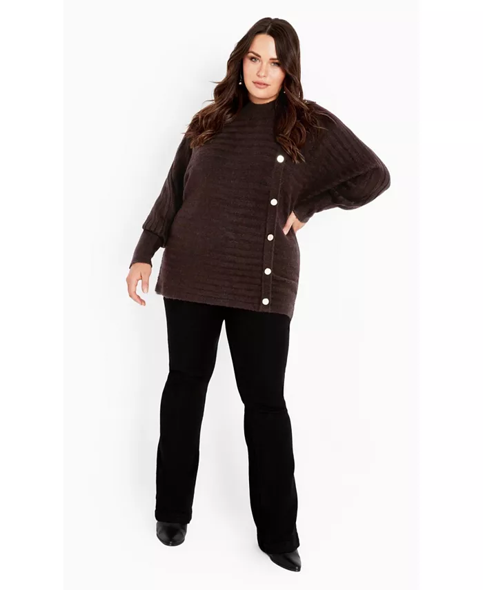 Women's Beata Asymmetrical Button Knit Sweater - thumbnail 6