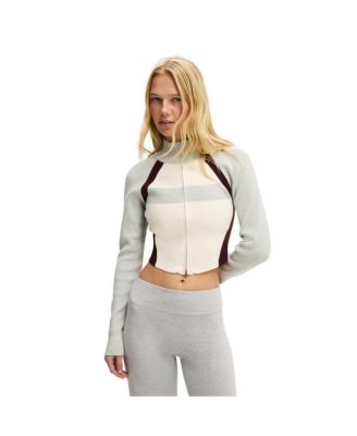 Women's Active Spliced Knit Zip Through