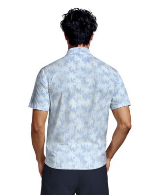 Men's All-Over Geometric Palm Print Short-Sleeve Golf Polo Shirt