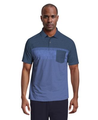Men's Engineered Textured Color-Block Short-Sleeve Golf Polo Shirt