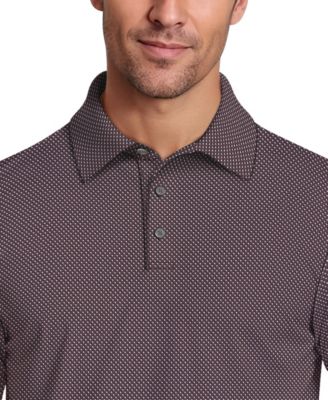 Men's Micro Geometric Print Short-Sleeve Golf Polo Shirt