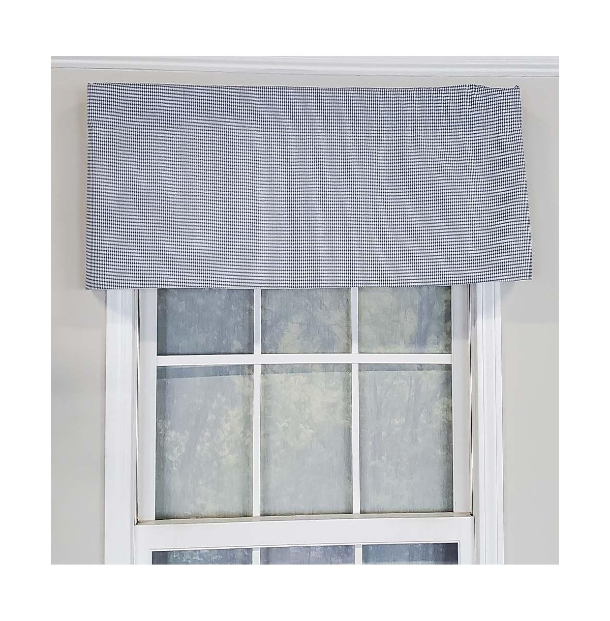 Rlf Home Tailored Stylish Classic Small Check Croswell Window Valance 3" Rod Pocket 50" X 14" Blue