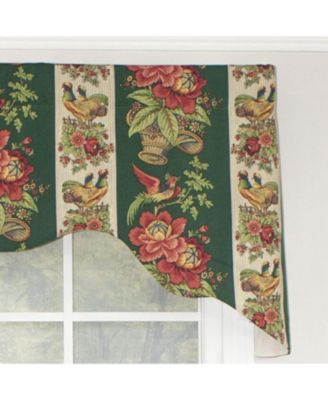 Rochelle Dutchess 100% Cotton with Fully Lined 3" Rod Pocket Valnance for Windows 50" x 17" Green