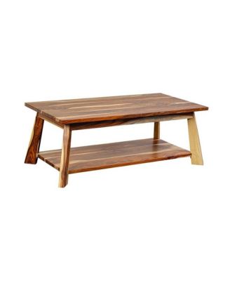 Kalispell Solid Sheesham Wood Coffee Table, Natural