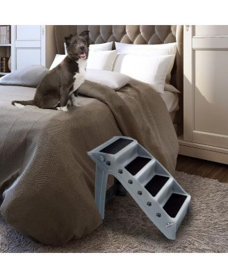4-Step Foldable Dog Stairs, Gray