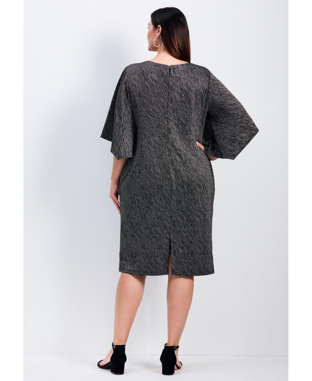 Avenue Women's Anastasia Metallic Knit Tie Front Dress