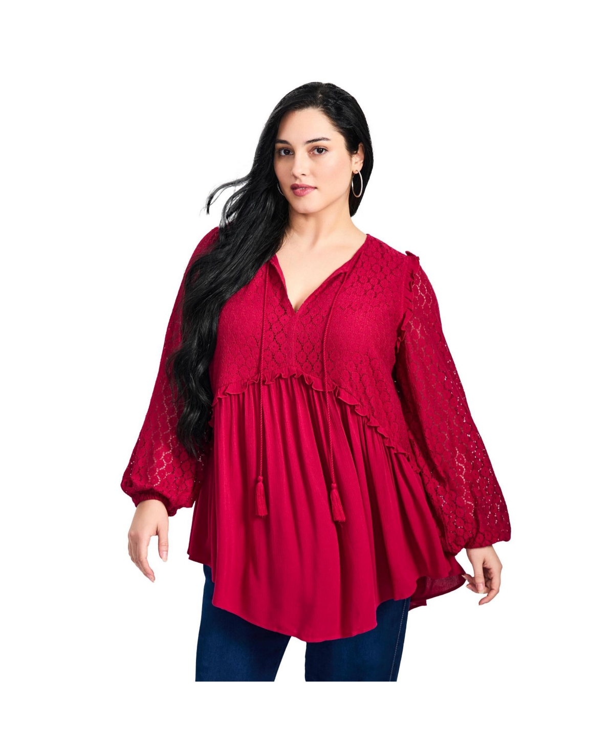 Avenue Women's Haven Lace Yoke Top