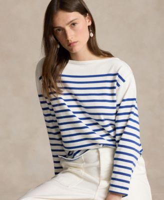 Polo Ralph Lauren - Women's Striped Boat Neck Mariner T-Shirt